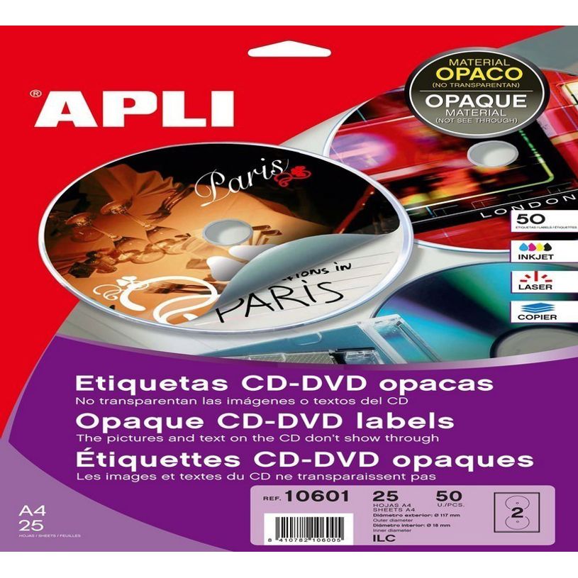 8410782106012-Apli Agipa - 50 Étiquettes pour CD/DVD opaques - diamètre 117 mm-P_79380211_1-0