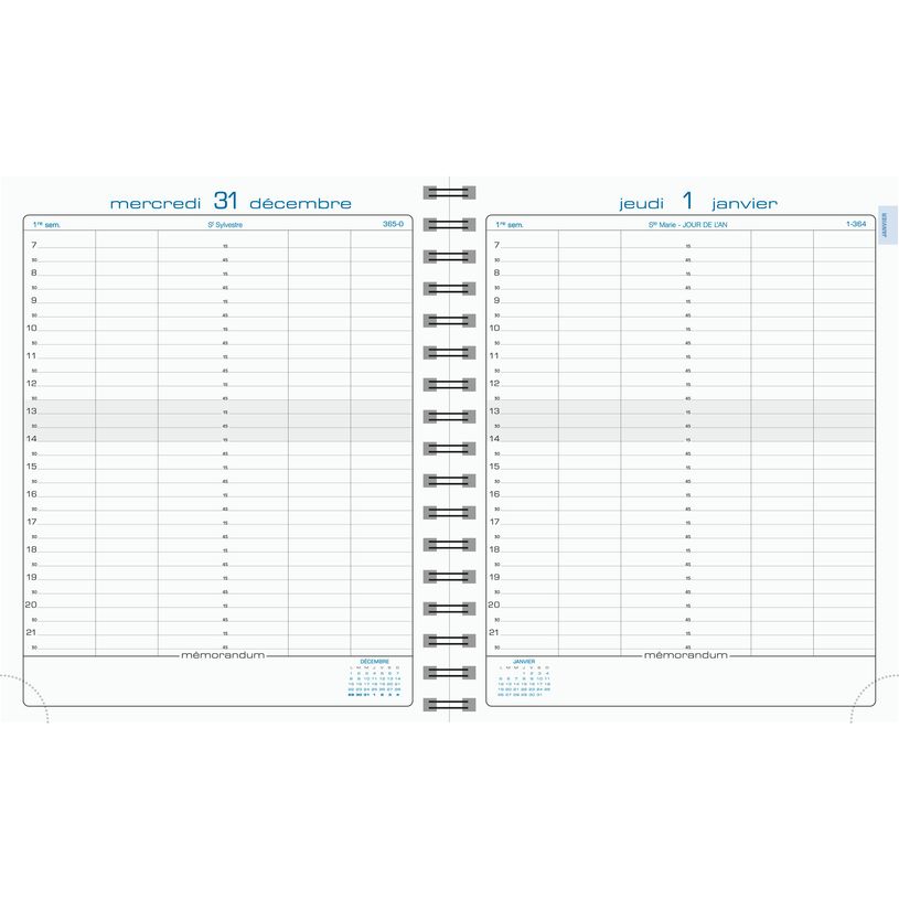 3660942010771-Agenda spiralé Napura La Journée Planifiée 22W - 1 jour par page - 18,5 x 22,5 cm - disponible dans diff-P_79380414_3-2
