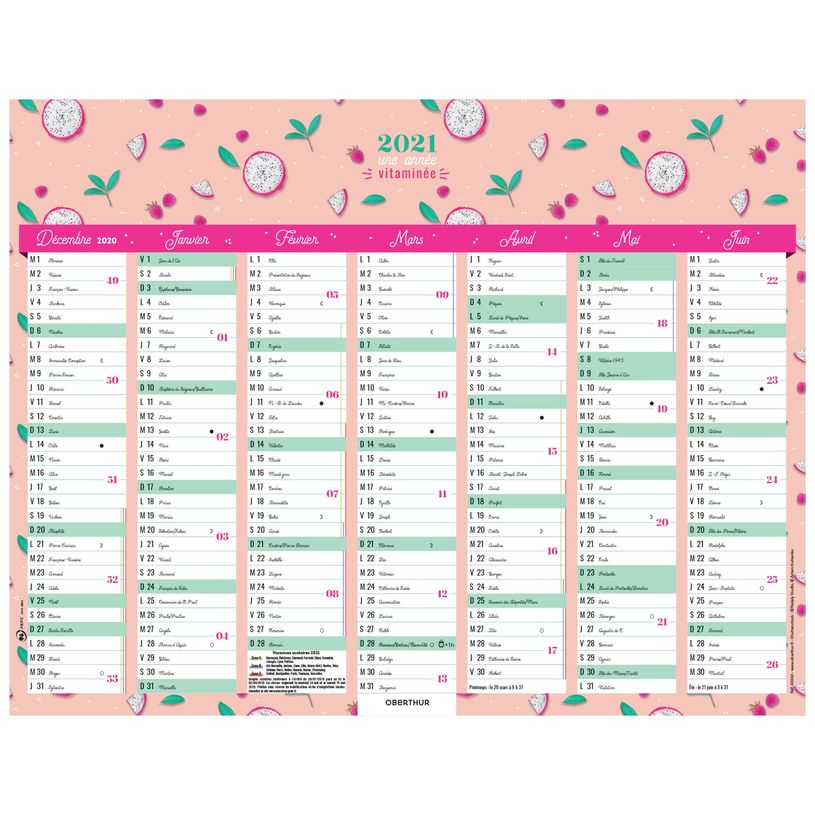 3664447082356-Oberthur Pop - Calendrier 6 mois par face - 21 x 27 cm-P_79380457_1-0