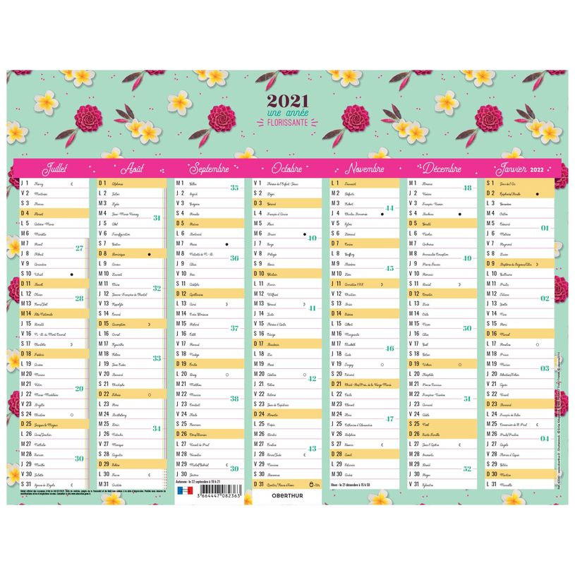 3664447082356-Oberthur Pop - Calendrier 6 mois par face - 21 x 27 cm-P_79380457_2-1