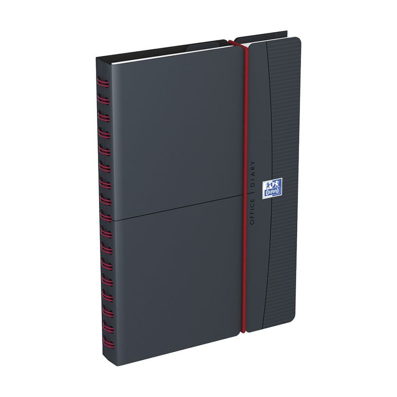 3147284770315-Agenda à élastique Office - 1 semaine sur 2 pages - 10 x 15 cm - gris/rouge - Oxford-P_79380544_1-0