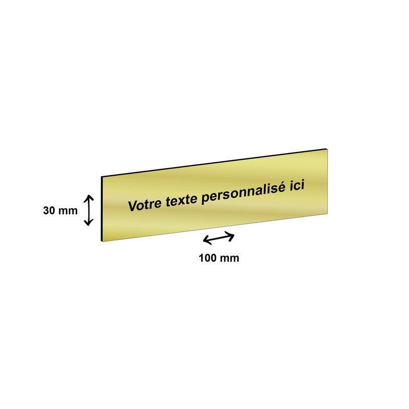 3459590648166-Plaque boîte à lettres personnalisée avec votre texte - 100 x 30 mm - dorée - adhésiv