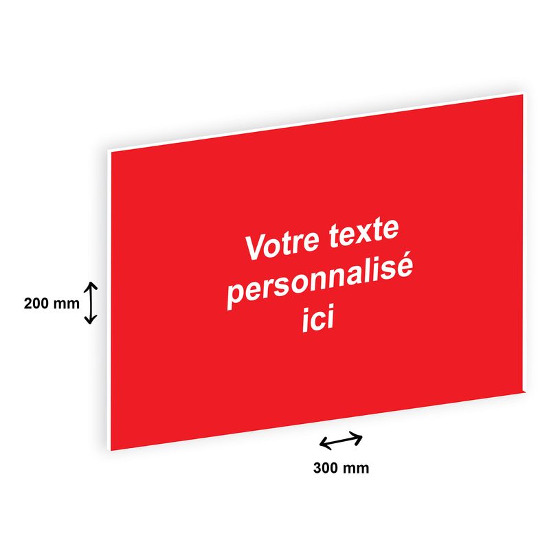 2012348178707-Plaque professionnelle personnalisée avec votre texte - 300 x 200 mm - Epaisseur 3,2 mm - rouge -P_79384204_1-0