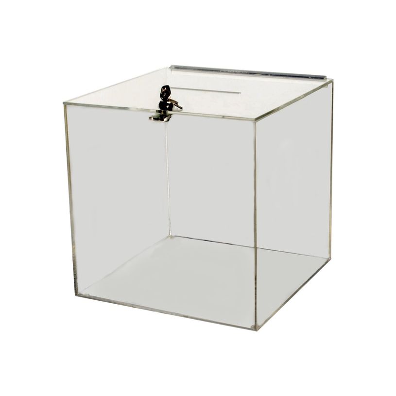 3660412026738-Promocome - Urne de comptoir sécurisée - couvercle équipé d'une serrure - 25 x 25 x 25 -P_79388306_1-0