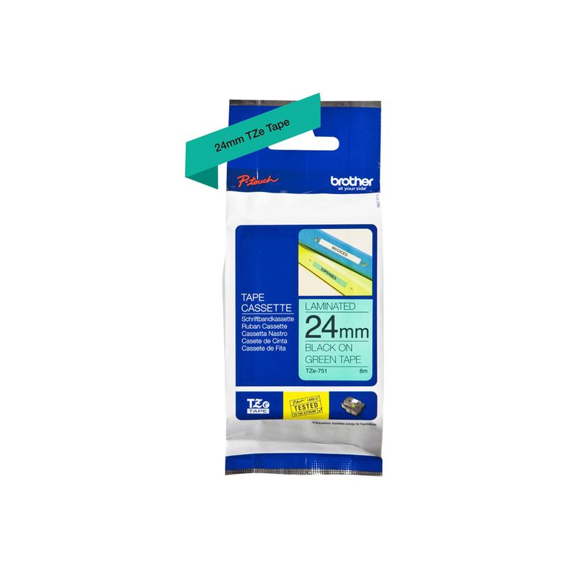 4977766692434-Brother TZe751 - Ruban d'étiquettes auto-adhésives - 1 rouleau (24 mm x 8 m) - fond vert -P_79388323_3-2
