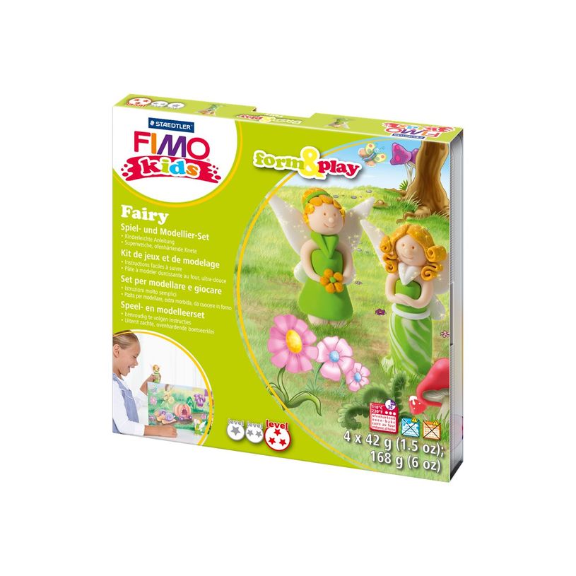 4007817806067-STAEDTLER FIMO kids form&play Fairy - kit de pâte à modeler - Modèle Fée-P_79393813_1-0