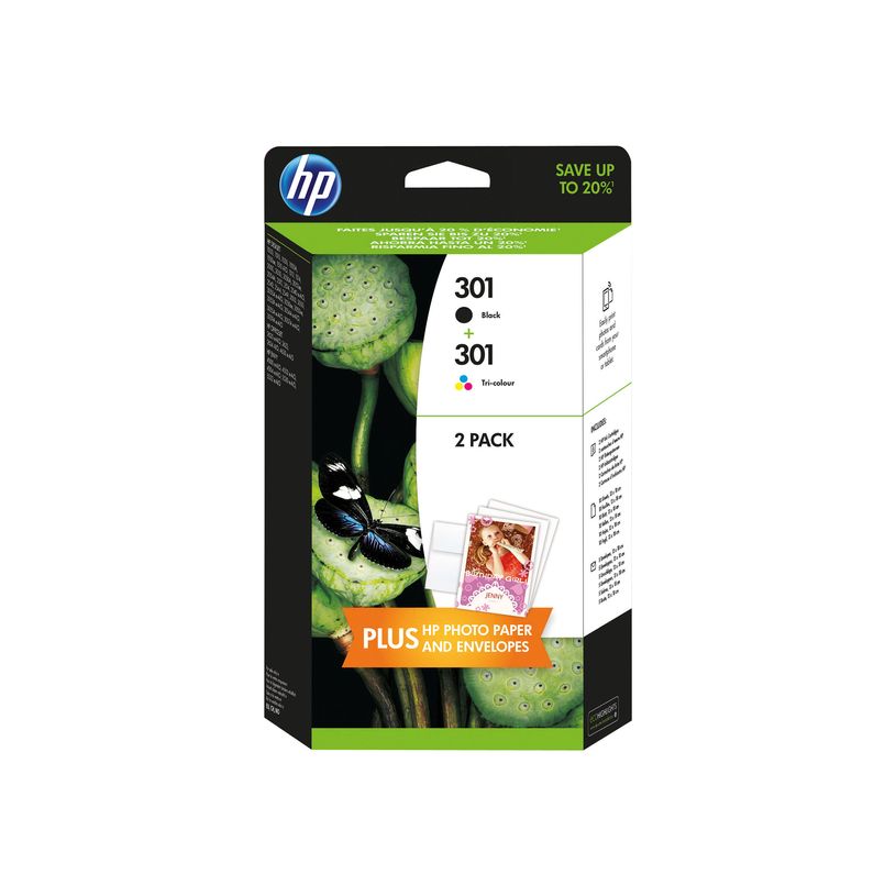 887758960615-HP 301 - pack de 2 - noir, cyan, magenta, jaune - cartouche d'encre originale-P_79393986_1-0