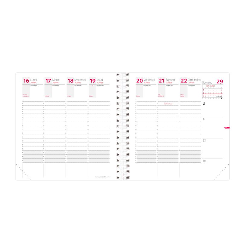 3371010362608-Agenda à élastique Time&Life Medium - 1 semaine sur 2 pages - 16 x 16 cm - rouge - Quo Va-P_79394713_4-1