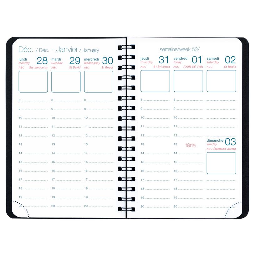 3108728157703-Agenda à spirale Divine - 1 semaine sur 2 pages - 10 x 15 cm - disponible dans différente-P_79395068_4-3