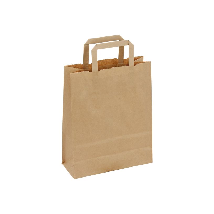 2130558104078-50 Sacs cadeau kraft - poignées plates - 22 cm x 10 cm x 29 cm - brun-P_79395407_1-0