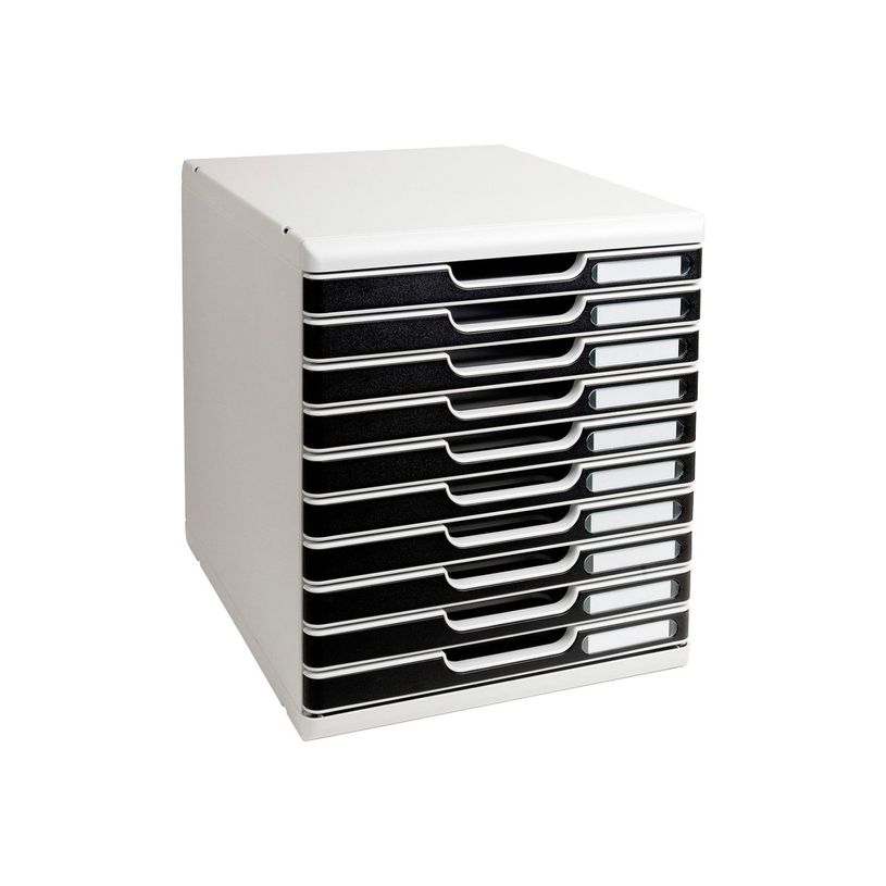 9002493023987-Exacompta Modulo - Module de classement 10 tiroirs - gris lumière/noir-P_79396955_1-0