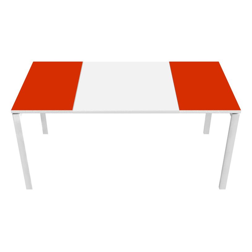 3660141250893-Bureau droit EASYDESK - L160 x P80 cm  - Blanc/rouge-P_79397029_1-0