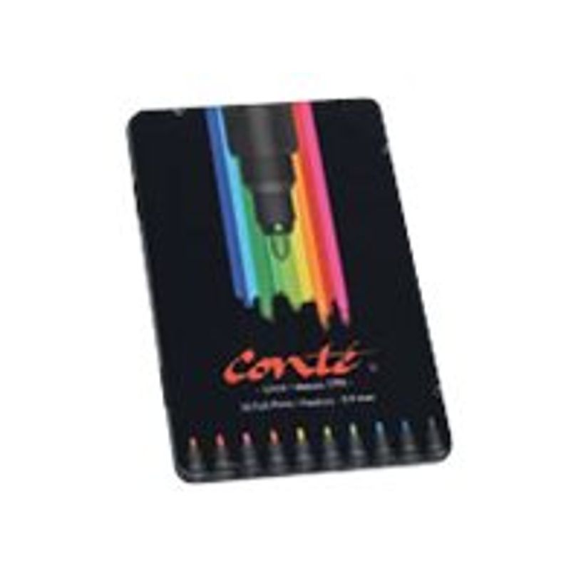 3086123343191-Conté - 10 Marqueurs - couleurs assorties - encre à l'eau - 0.9 mm-P_79398781_1-0