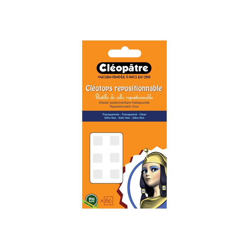 3134725004733-Cléopâtre Cléotops - 80 pastilles adhésives de montage - transparent - non permanent-P_79399011_1-0