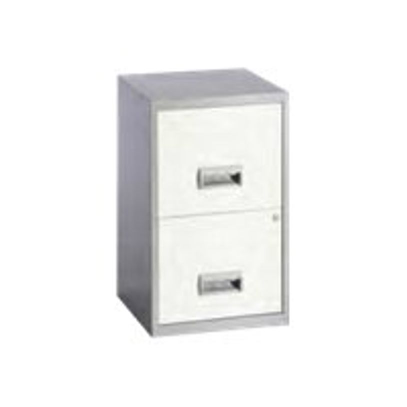 2012349450987-Classeur 2 tiroirs pour dossiers suspendus - 66 x 40 x 40 cm - Alu/blanc-P_79401131_1-0