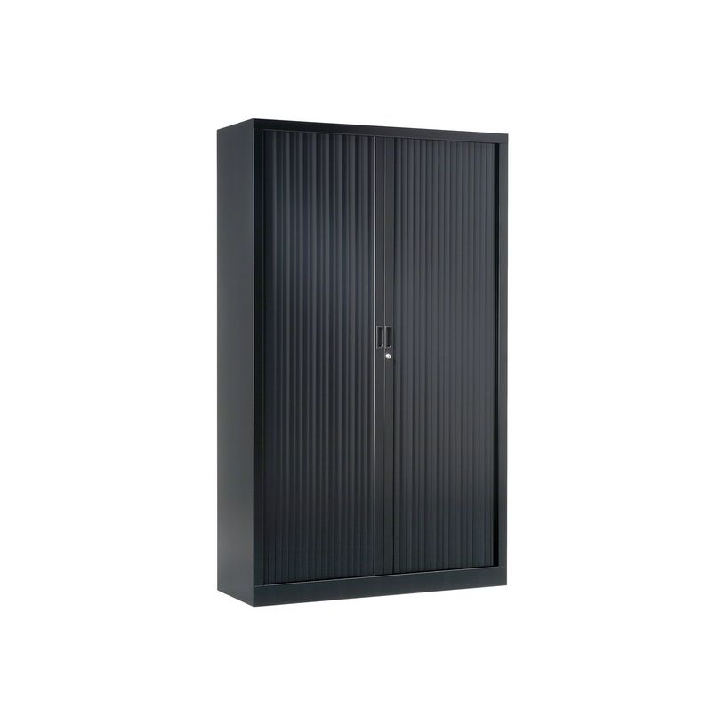 3219095800052-Armoire haute monobloc à rideaux GENERIC - 198 x 120 x 43 cm - noir-P_79401199_2-0