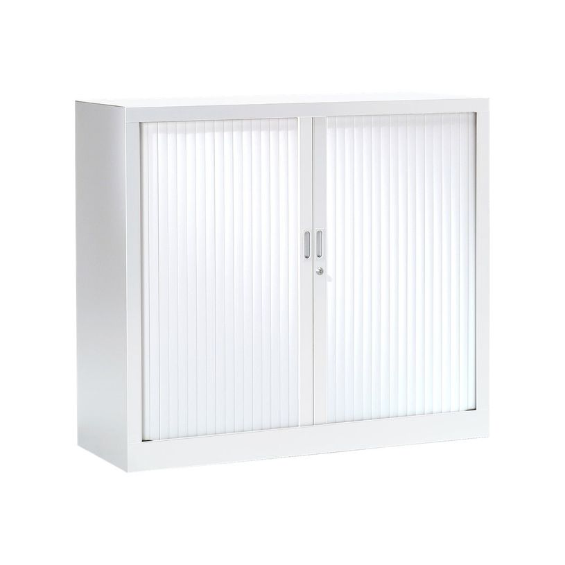 3219095805002-Armoire basse monobloc à rideaux GENERIC - 100 x 120 x 43 cm - blanc-P_79401207_2-0