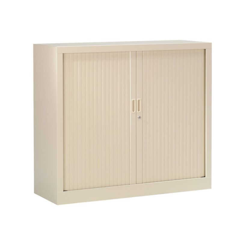 3219095805033-Armoire basse monobloc à rideaux GENERIC - 100 x 120 x 43 cm - beige-P_79401208_2-0