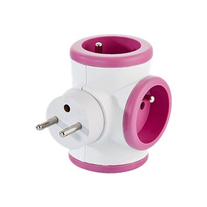 3760110684213-WATT & CO - Multiprise triplite rotative - blanc/rose-P_79401336_1-0