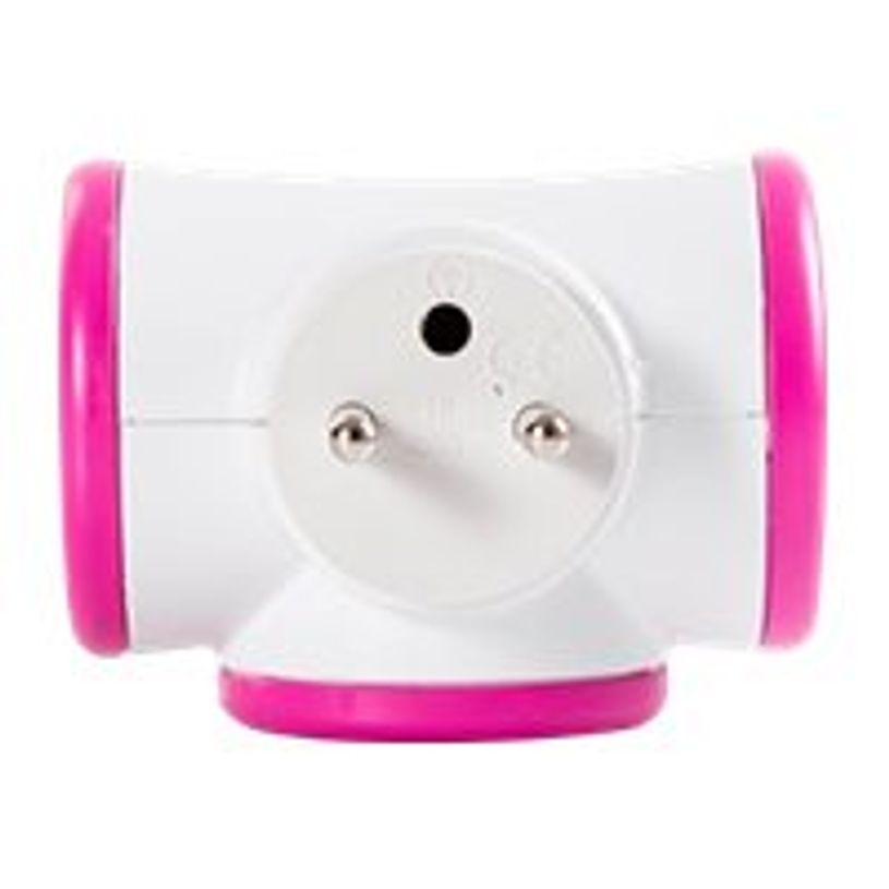3760110684213-WATT & CO - Multiprise triplite rotative - blanc/rose-P_79401336_4-3