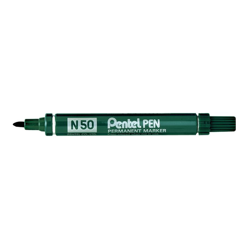 3474374075006-Pentel PEN N50 - Pack de 4 marqueurs permanents - pointe ogive - noir, bleu, rouge et vert-P_79402863_4-3