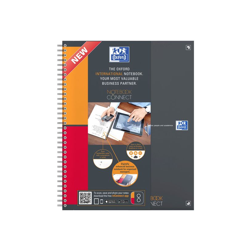 3020120070827-Oxford International NoteBook Connect A4+ - Cahier - 160 pages - blanc - petits carreaux - -P_79404544_2-0