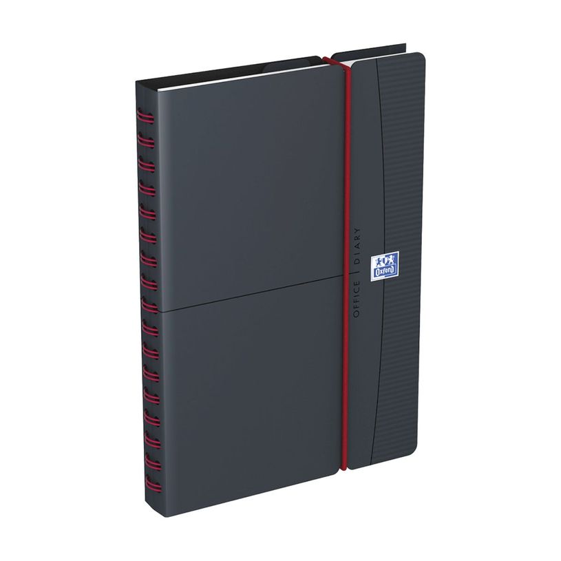 3147280049682-Agenda à spirale Oxford Office - 1 semaine sur 2 pages - 15 x 21 cm - gris/rouge - Hameli-P_79405340_12-0