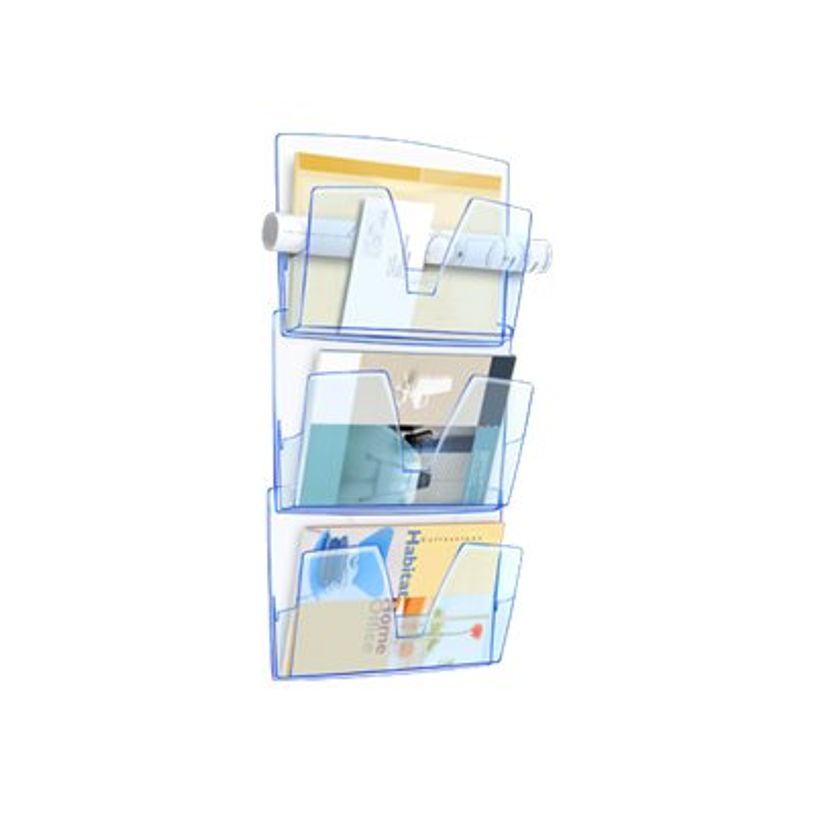 3462151707400-CEP Ice Blue - Corbeille murale 3 compartiments - bleu translucide-P_79406569_1-0