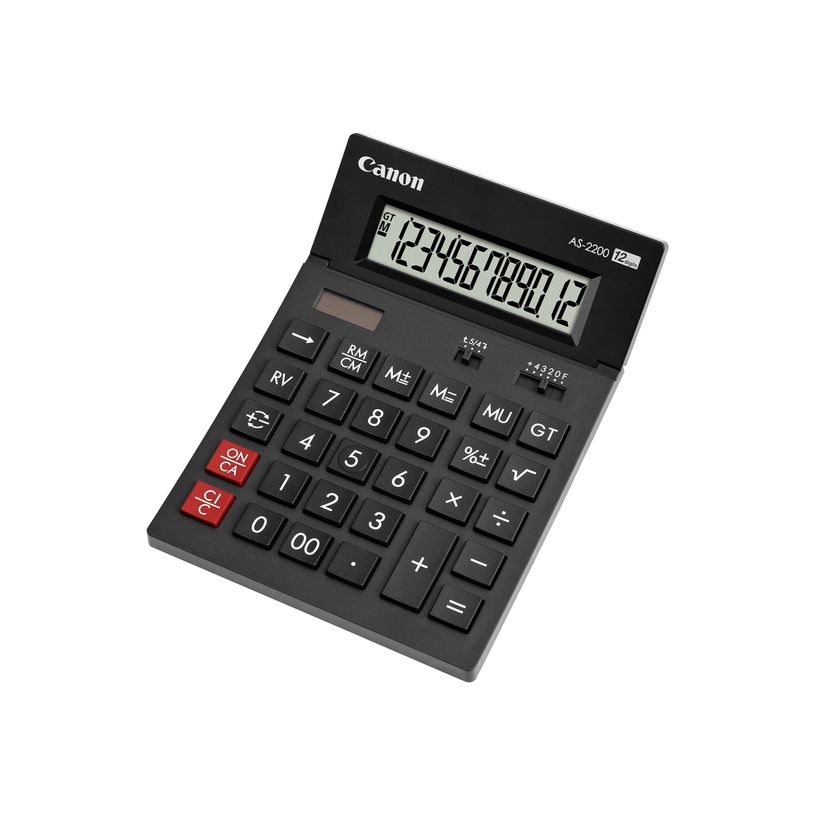4960999673646-Calculatrice de bureau Canon AS-2200 - 12 chiffres - alimentation batterie et solaire-P_79407257_4-0