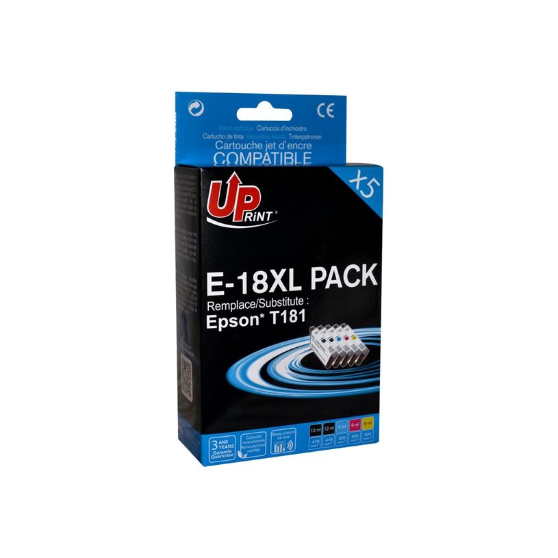3584770891947-Cartouche compatible Epson 18XL Pâquerette - pack de 5 - noir x2, cyan, magenta, jaune - U-P_79407793_1-0