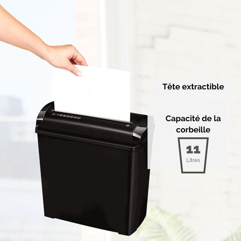 0043859690695-Fellowes Powershred P-25S - destructeur de documents coupe droite - 5 feuilles - Corbeille -P_79407861_5-3