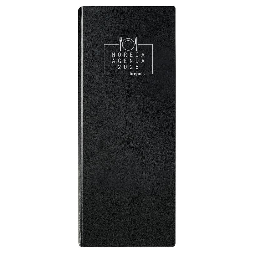 5412303138338-Agenda Horeca - 1 jour sur 2 pages - 14 x 32,5 cm - noir - Brepols-P_79407888_1-0