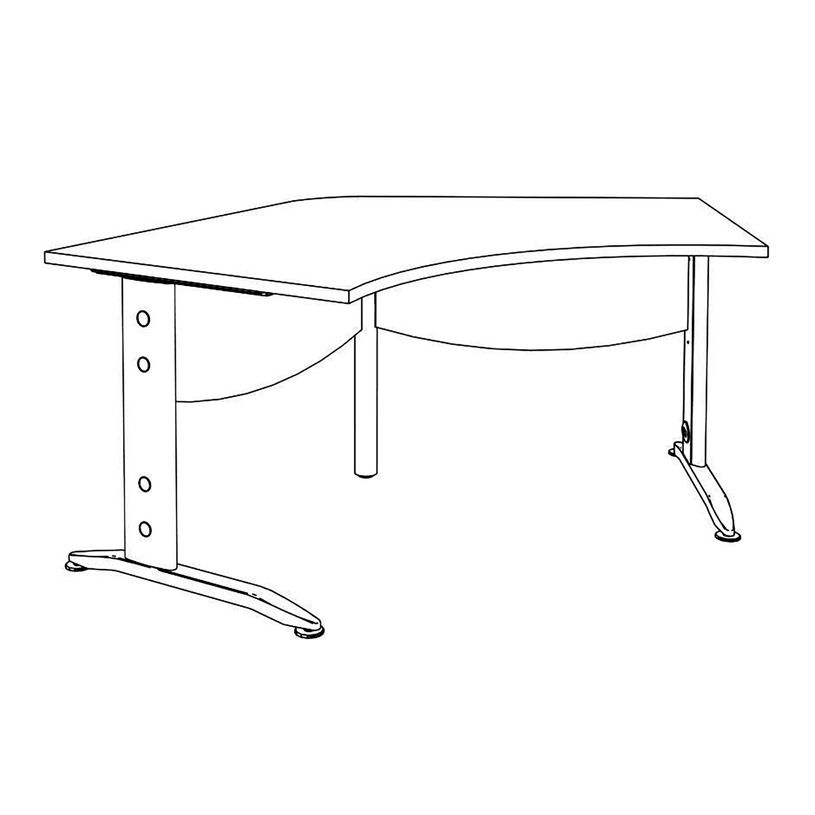 3253310150386-Bureau symétrique 120° IDRA - L185 cm - Pieds anthracite - plateau imitation Erable-P_79408667_6-4