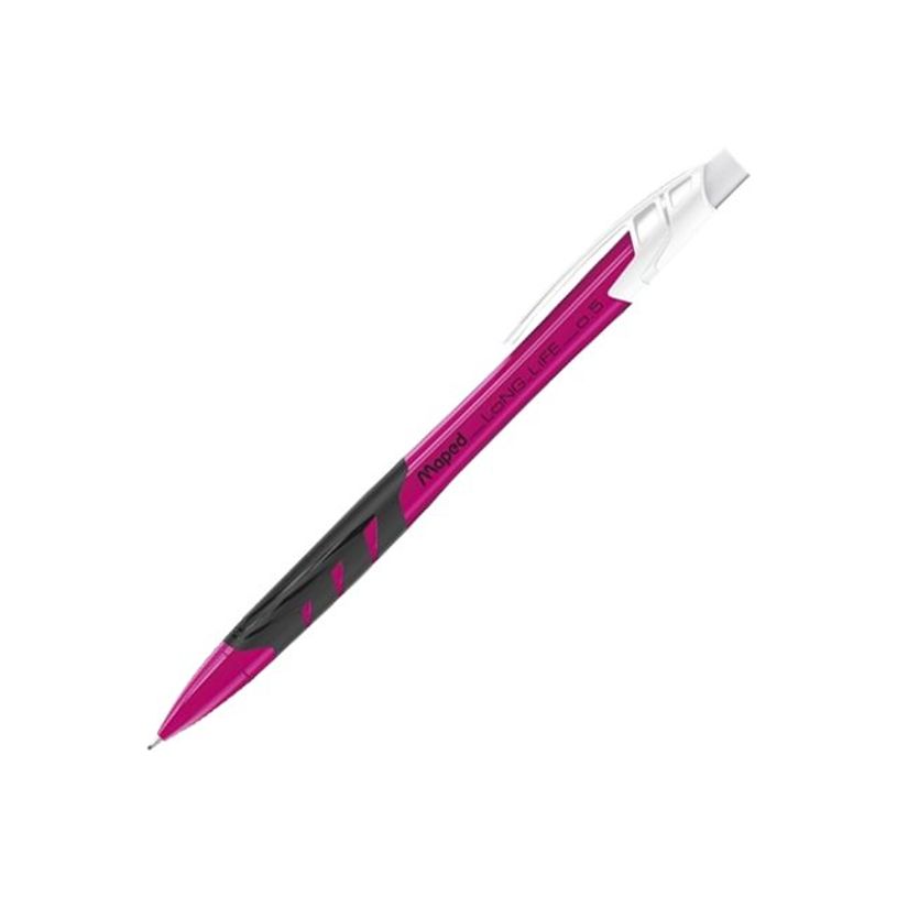 3154145640366-MAPED Black'Peps Long Life - Porte mines - 0,5 mm - avec gomme - rose-P_79408987_1-0