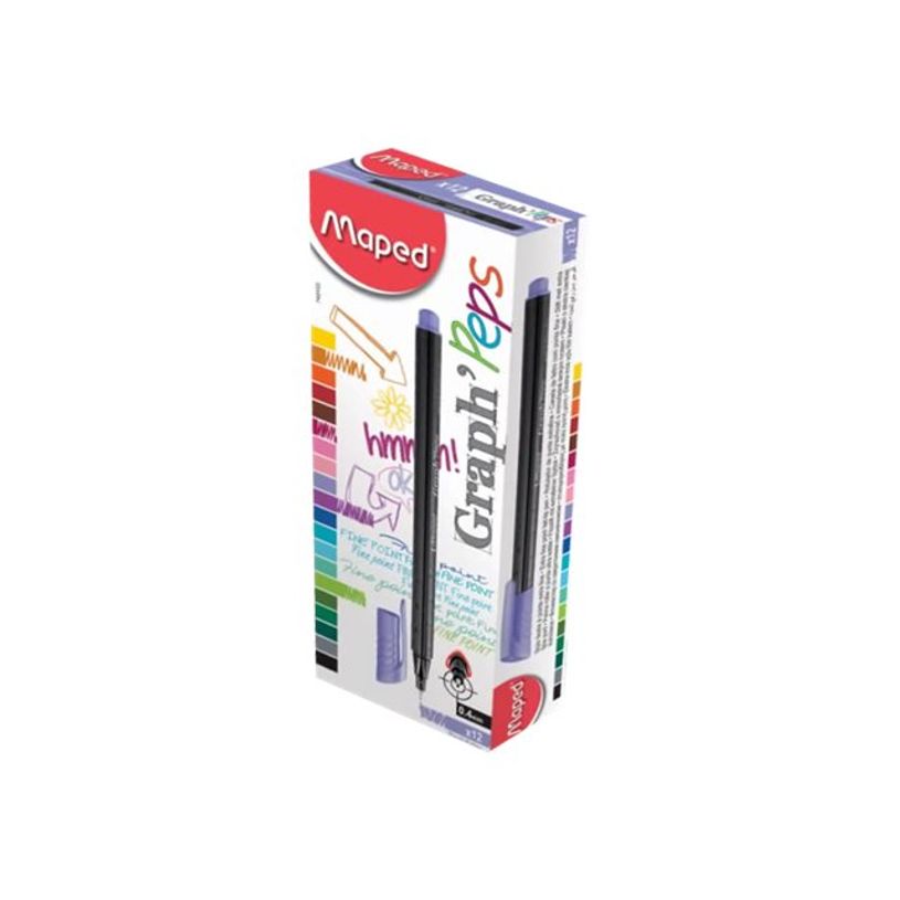 3154147491508-Maped Graph'Peps - 10 Feutres fins - couleurs assorties - 0.4 mm-P_79409000_1-0