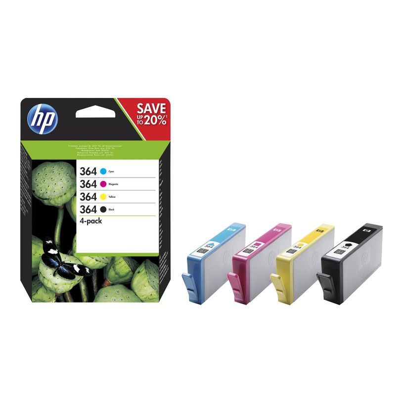 889894419408-HP 364 Pack de 4 - noir et 3 couleurs - cartouche d'encre originale (N9J73AE)-P_79409110_4-1