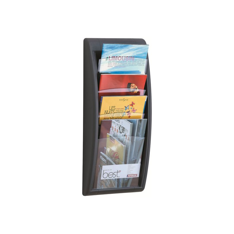 3660141133257-Présentoir mural Quick Fit pour documents A4 - 4 compartiments - anthracite/transparent-P_79409423_1-0