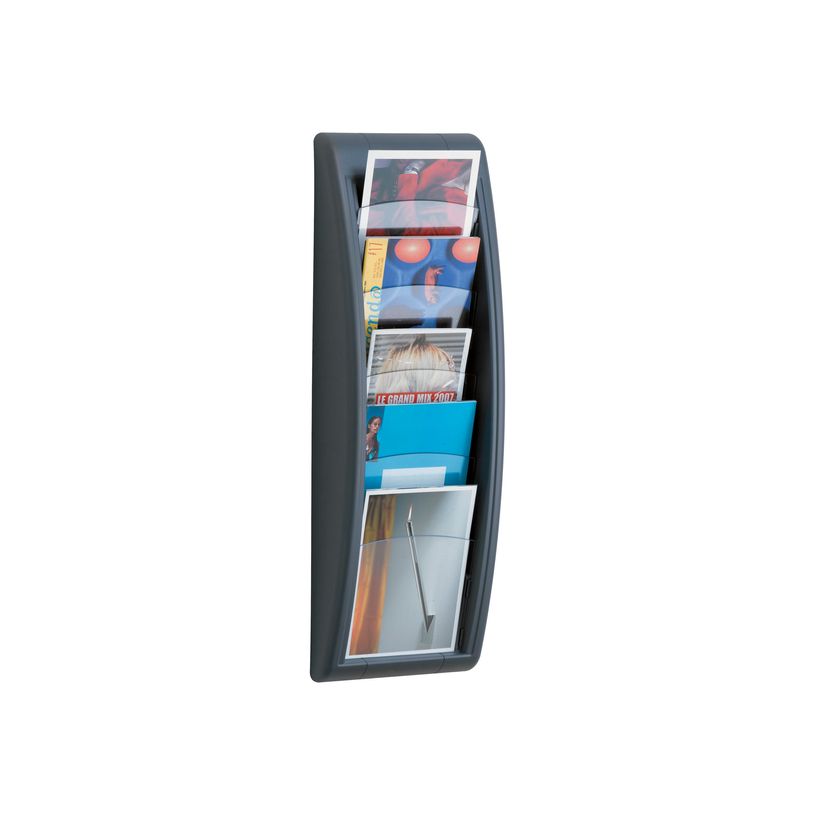 3660141133271-Présentoir mural Quick Fit pour documents A5 - 5 compartiments - anthracite/transparent-P_79409425_1-0