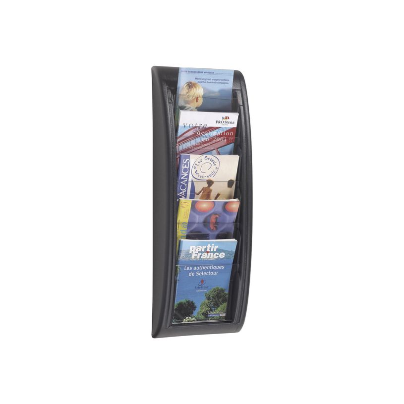 3660141203646-Présentoir mural Quick Fit pour documents A5 - 5 compartiments - noir/transparent-P_79409430_1-0