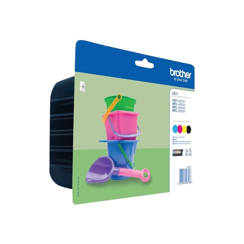 5014047567186-Brother LC221 - Pack de 4 - noir, cyan, magenta, jaune - cartouche d'encre originale-P_79409598_1-0