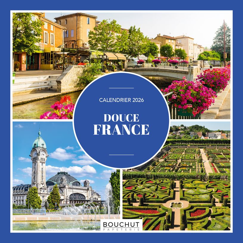 3592930027228-Bouchut Douce France - Calendrier illustré mensuel - 15 x 15 cm--0
