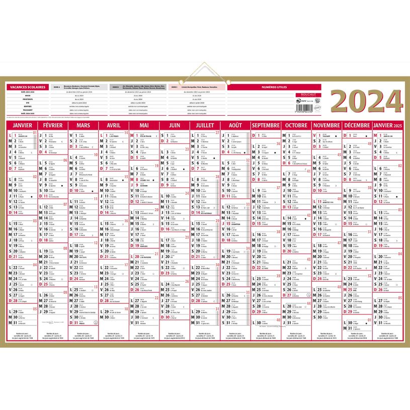 3592930026573-Bouchut Maxior - Calendrier bancaire recto 13 mois - 43 x 65 cm - or-P_79409651_1-0