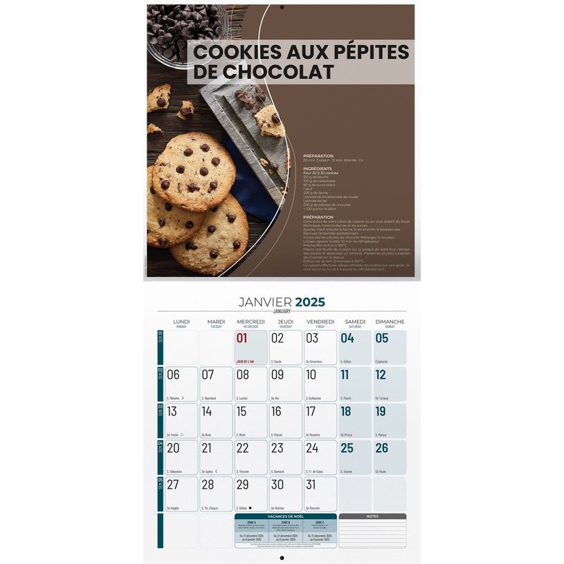 3592930027082-Calendrier illustré BOUCHUT 30 x 30 cm CUISINE 70 %-P_79409681_2-1