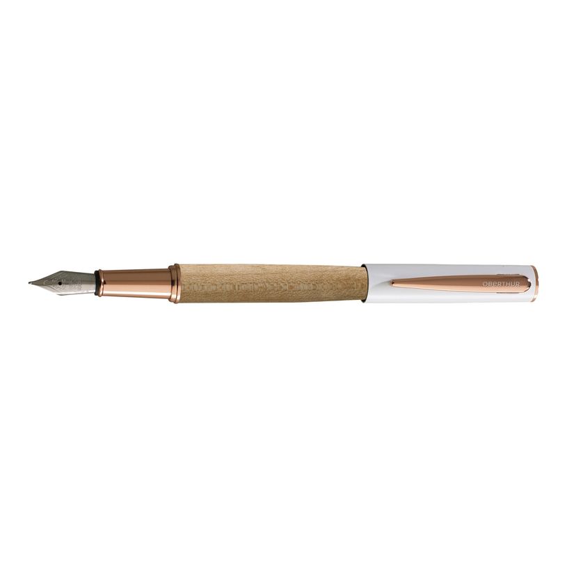 3108722401260-Oberthur Stockholm - Stylo plume blanc / métal cuivre-P_79410236_1-0