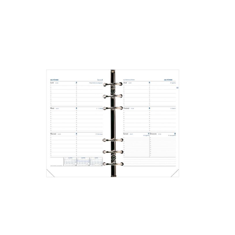3371010119097-Recharge pour organiseur Timer 21 Horizontal - 1 semaine sur 2 pages - 15 x 21 cm - Quo Vadis--0