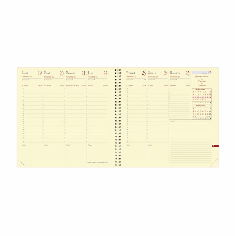 3371010199754-Agenda à spirale Impala Executif Prestige - 1 semaine sur 2 pages - 16 x 16 cm - disponible dans différentes cou--3