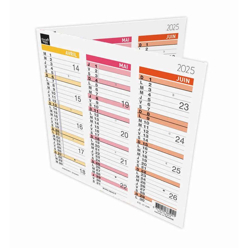 3371010385041-Quo Vadis Arc en Ciel - Calendrier origami 3 mois par face - 13 x 26 cm-P_79410341_2-1