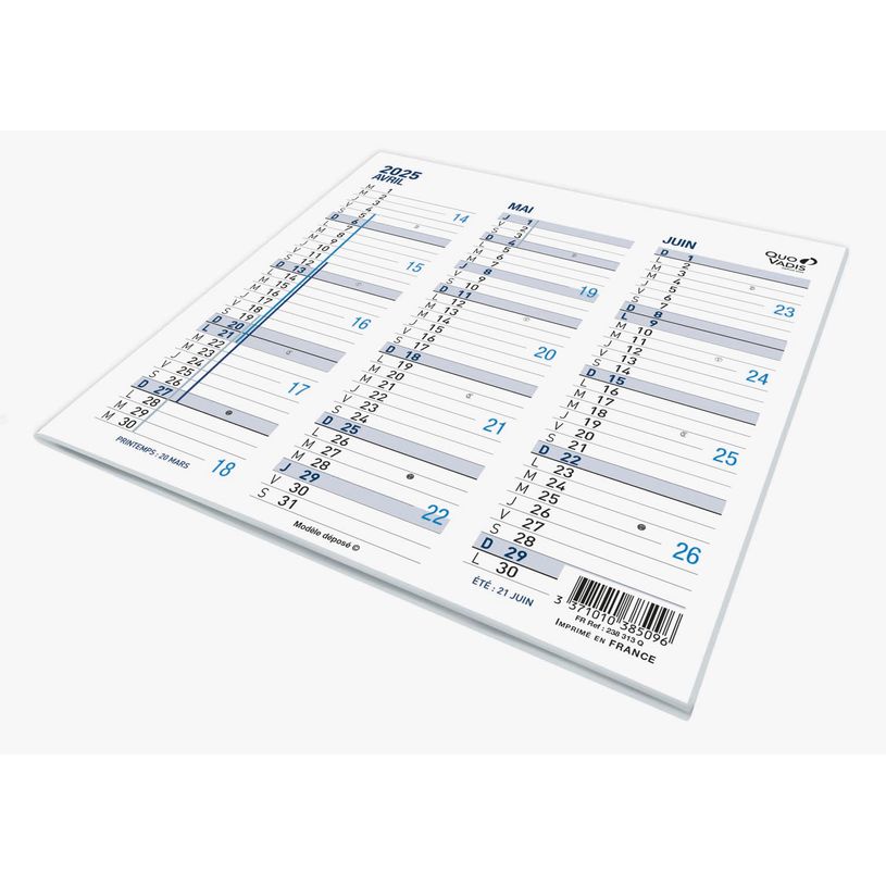 3371010385096-Quo Vadis - Calendrier origami 3 mois par face - 13 x 26 cm-P_79410342_1-0