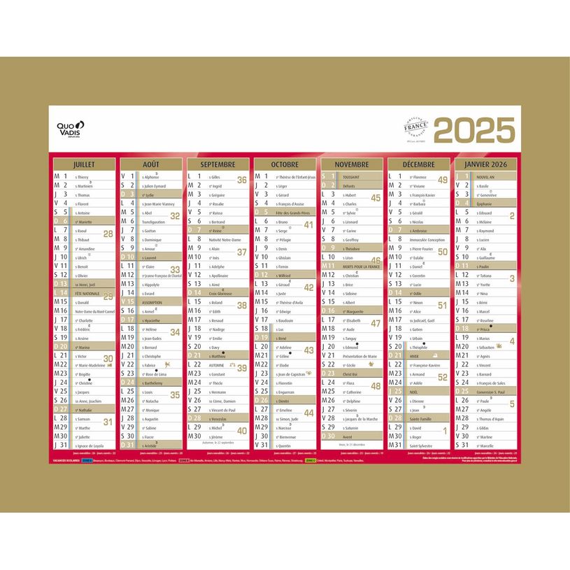 3371017525372-Quo Vadis - Calendrier bancaire 7 mois par face - 21 x 27 cm - or-P_79410344_2-1