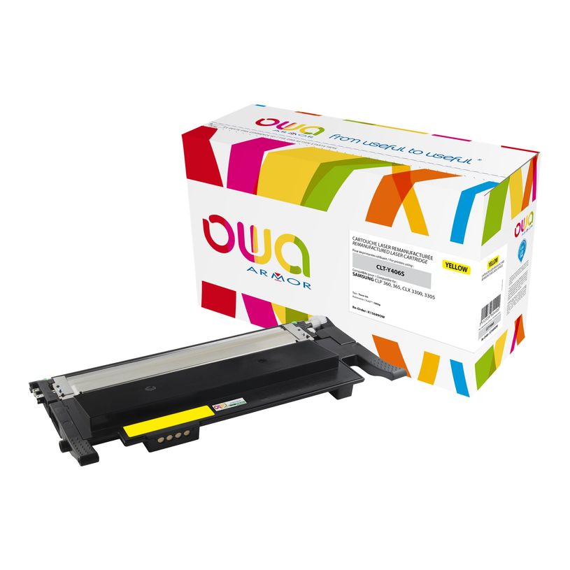 3112539604400-Cartouche laser compatible Samsung CLT-406S - jaune - Owa K15689OW-P_79410613_1-0